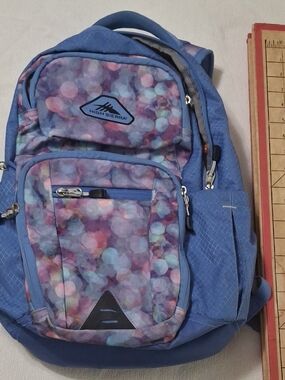 High Sierra Blue Multi Bokeh Print Backpack